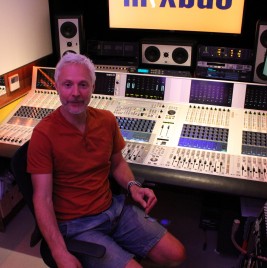 Conrad Fletcher inside his OB truck the MixBus