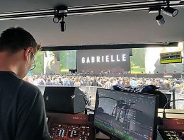 Sam Hocking working front of house for pop singer Gabrielle