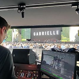 Sam Hocking working front of house for pop singer Gabrielle