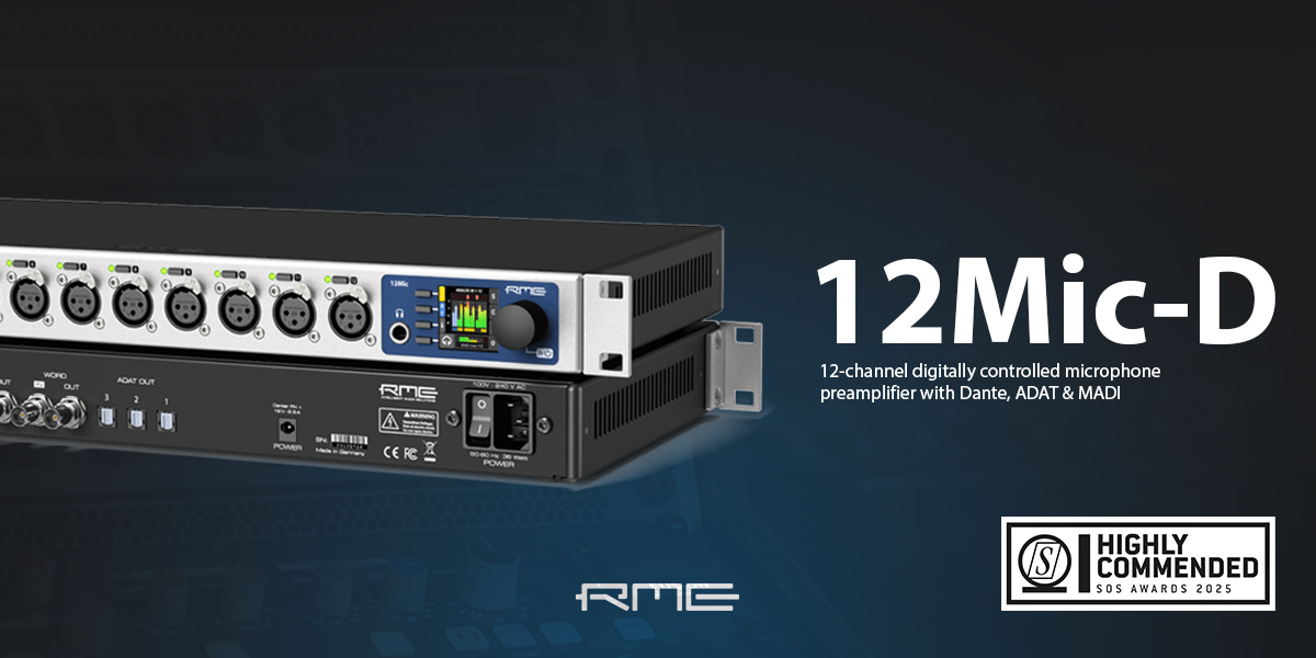 RME 12Mic-D wins Sound On Sound award