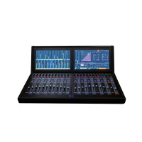 Front view of the Calrec Argo M 24-fader mixing console