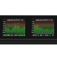 Closeup of Ferrofish A32pro Dante level metering display