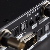 Closeup of the digital connections on the Ferrofish Pulse 8 AE