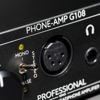 Closeup of the Lake People G108's balanced 4-pin XLR input